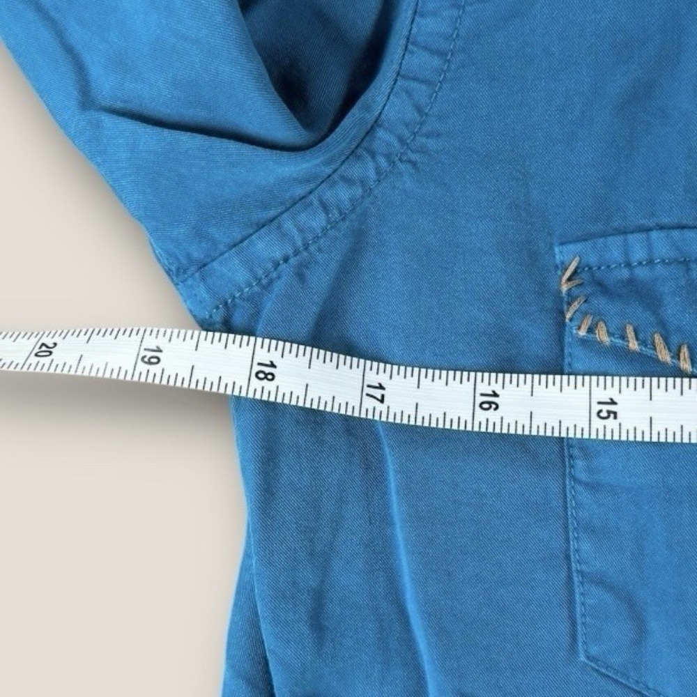 Panhandle Rough Stock Shirt Women Small Blue Tencel Western Snap Cowgirl‎ Rodeo - Picture 4 of 6